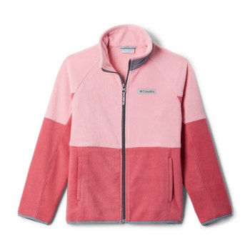 Columbia Jas Jongens, Basin Trail Branded Full Zip Fleece Roze Paars Grijs, 51BVRDJFX